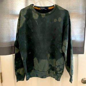 Vintage Polo Ralph Lauren Sweatshirt, hand bleach tie dyed, totally unique